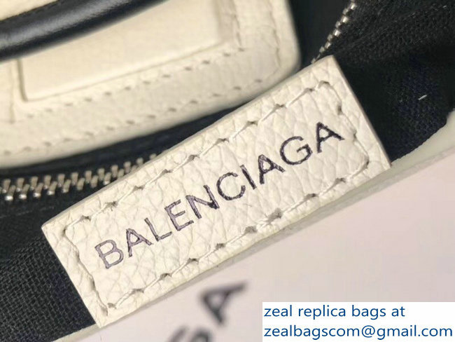 Balenciaga Logo Calfskin North-South Shopping Tote XXS Mini Bag White 2018 - Click Image to Close