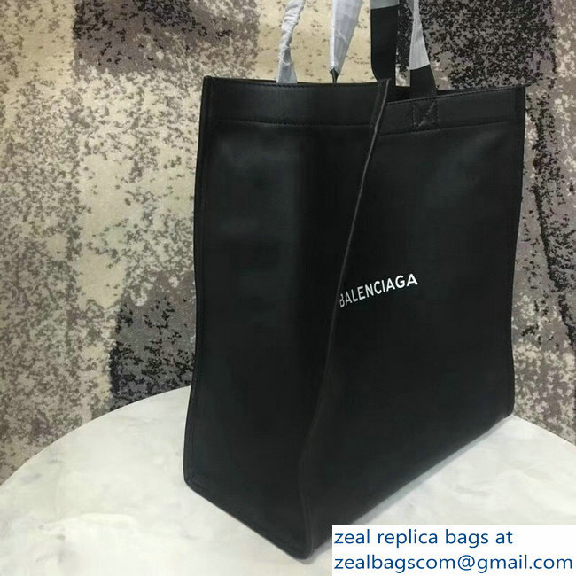 Balenciaga Logo Calfskin Shopping Tote Bag Black 2018