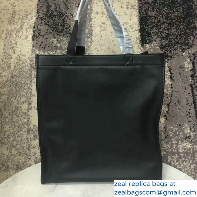 Balenciaga Logo Calfskin Shopping Tote Bag Black 2018 - Click Image to Close