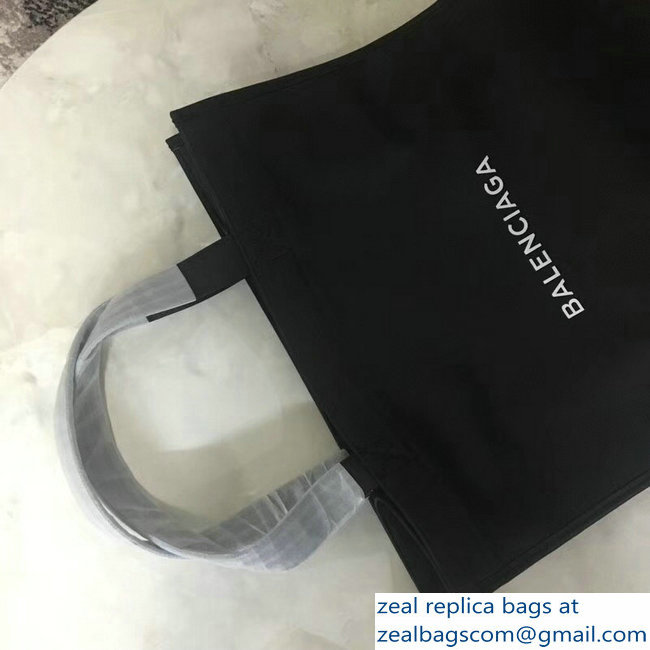 Balenciaga Logo Calfskin Shopping Tote Bag Black 2018