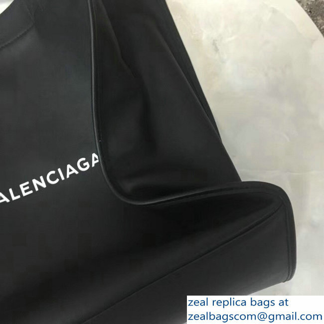 Balenciaga Logo Calfskin Shopping Tote Bag Black 2018