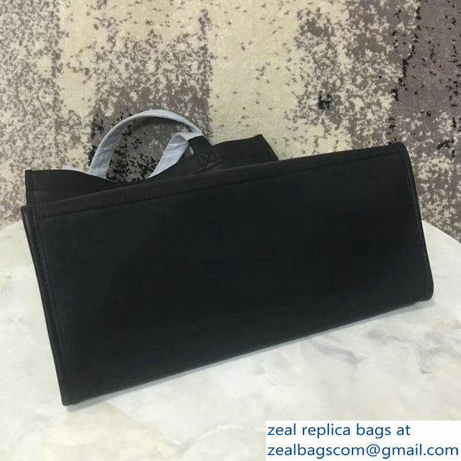 Balenciaga Logo Calfskin Shopping Tote Bag Black 2018 - Click Image to Close