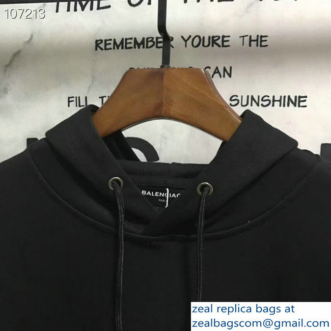 Balenciaga Logo Hoodie Sweater Black 2018