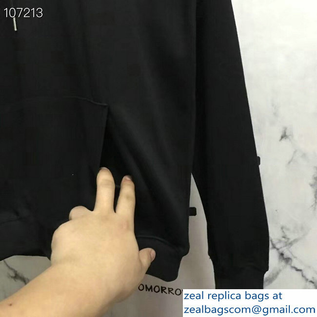 Balenciaga Logo Hoodie Sweater Black 2018 - Click Image to Close