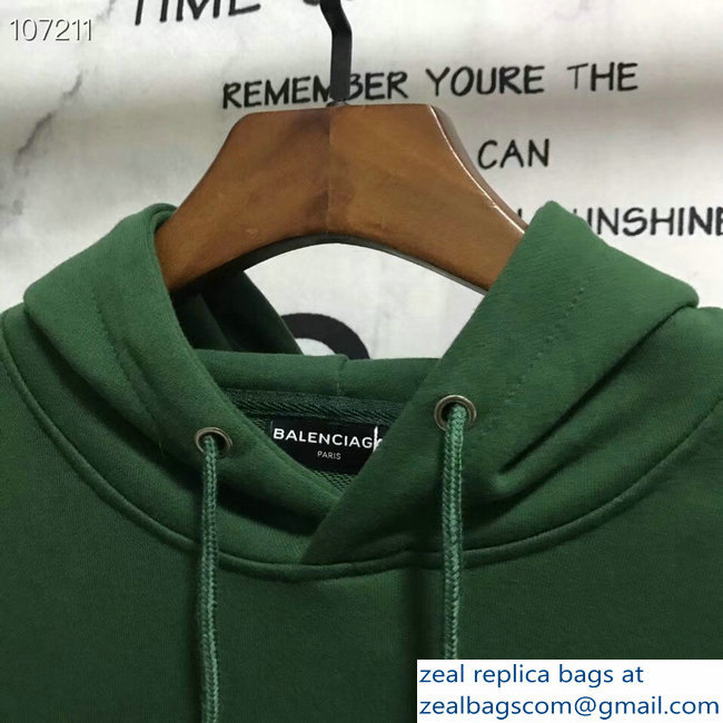 Balenciaga Logo Hoodie Sweater Green 2018 - Click Image to Close