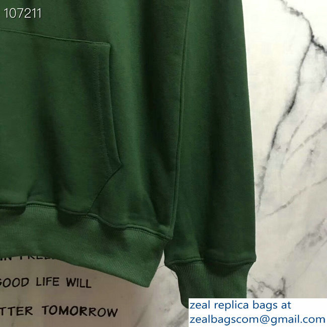 Balenciaga Logo Hoodie Sweater Green 2018 - Click Image to Close