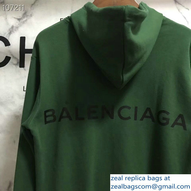 Balenciaga Logo Hoodie Sweater Green 2018