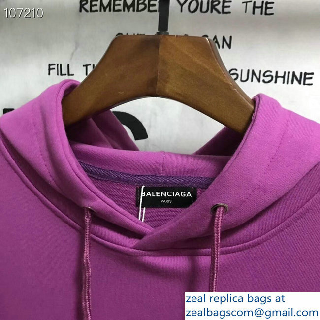 Balenciaga Logo Hoodie Sweater Purple 2018