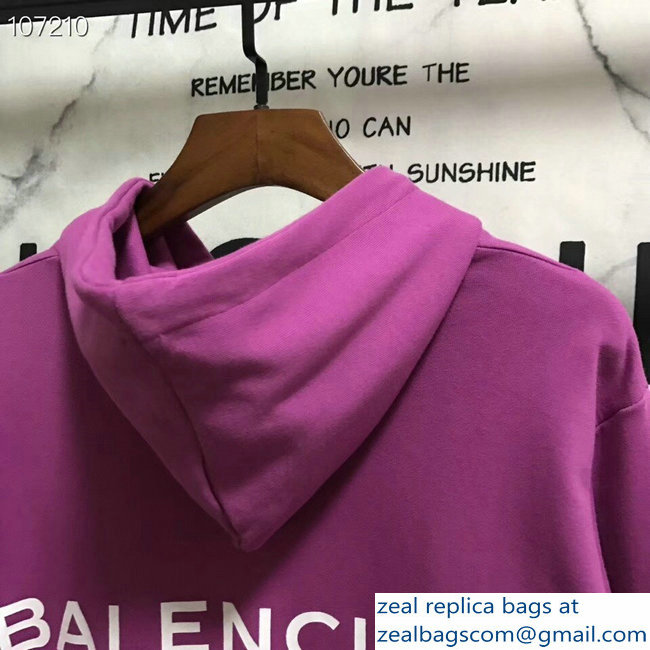 Balenciaga Logo Hoodie Sweater Purple 2018