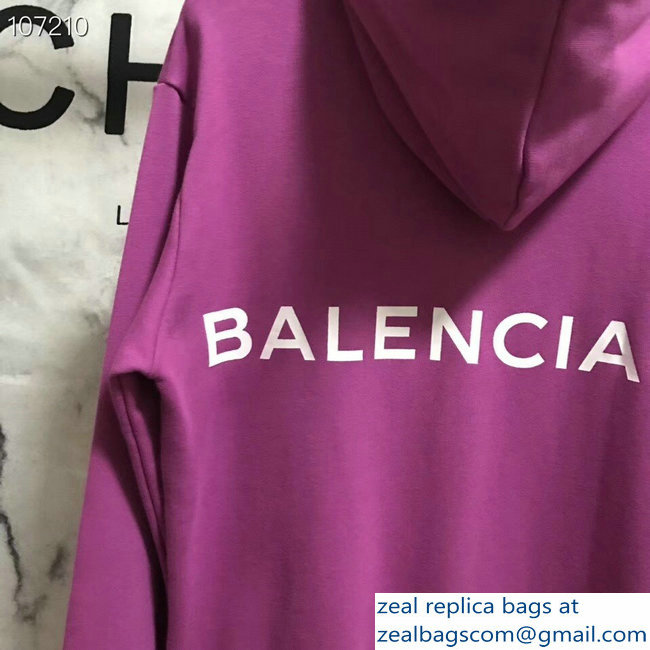 Balenciaga Logo Hoodie Sweater Purple 2018