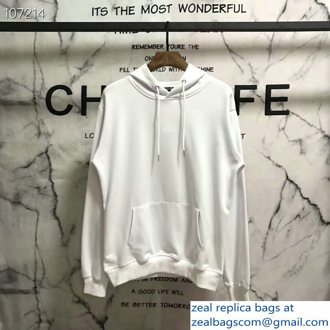 Balenciaga Logo Hoodie Sweater White 2018 - Click Image to Close