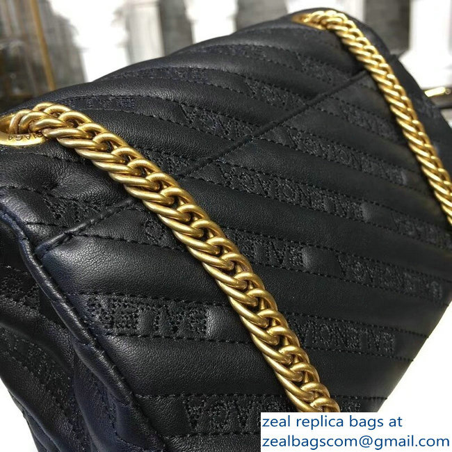 Balenciaga Matelasse Embroidered Logo BB Round S Charms Chain Shoulder Bag Black 2018