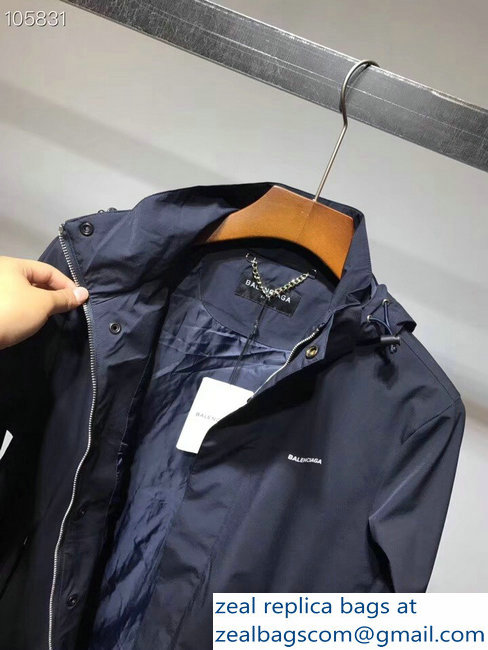 Balenciaga Men's Jacket Dark Blue 2018 - Click Image to Close