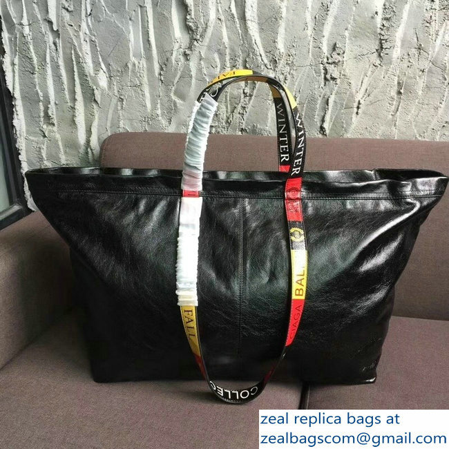 Balenciaga Multicolor Logo Handles Carry Shopper Large Bag Black 2018