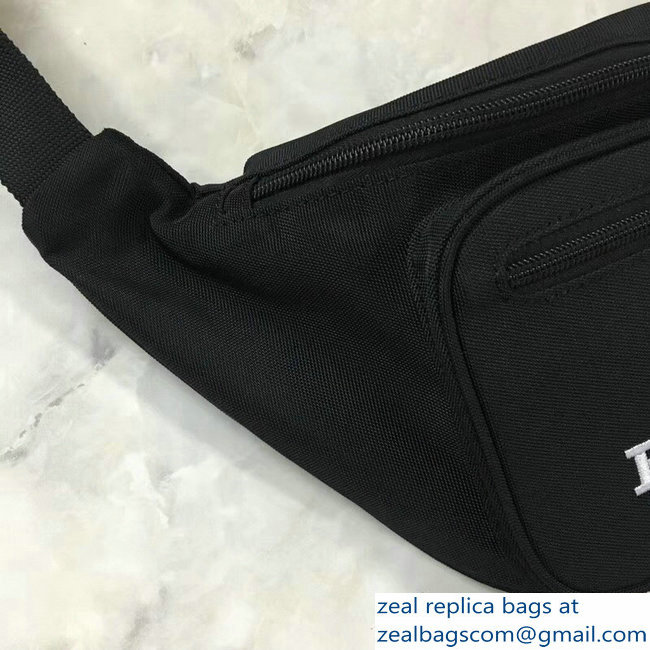 Balenciaga Nylon Canvas Belt Pack Bag Explorer BB Mode White Logo Black - Click Image to Close