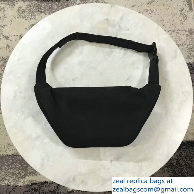 Balenciaga Nylon Canvas Belt Pack Bag Explorer BB Mode White Logo Black