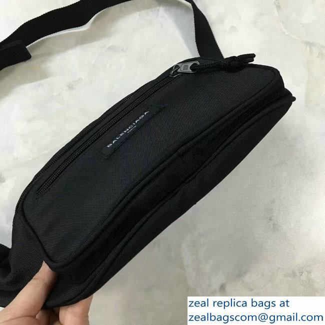 Balenciaga Nylon Canvas Belt Pack Bag Explorer Label Logo Black - Click Image to Close