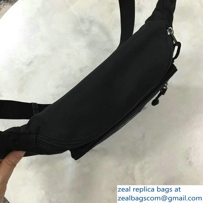 Balenciaga Nylon Canvas Belt Pack Bag Explorer Label Logo Black