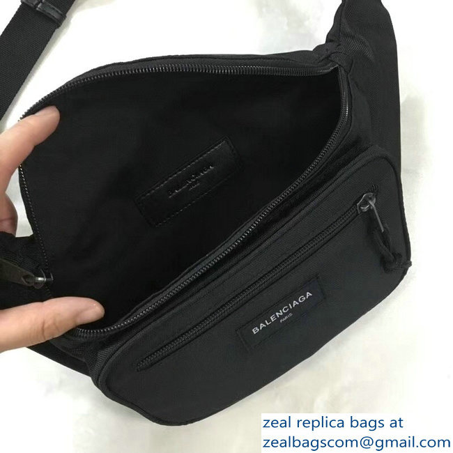 Balenciaga Nylon Canvas Belt Pack Bag Explorer Label Logo Black - Click Image to Close