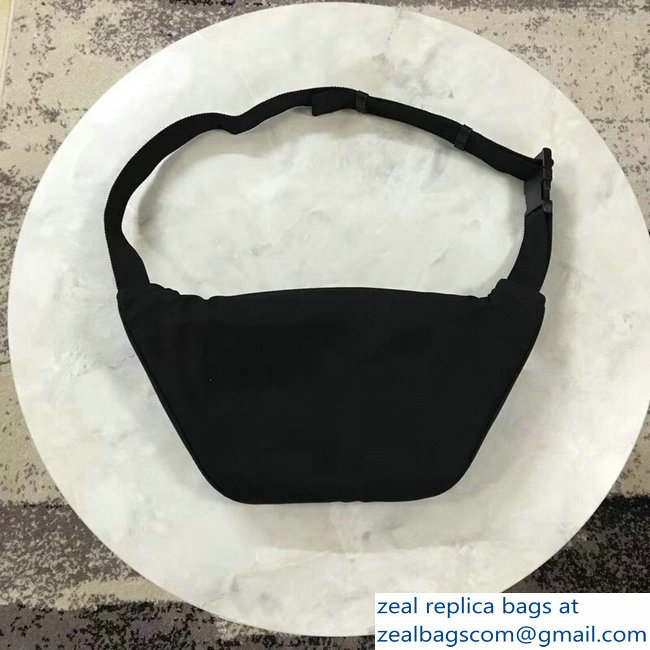 Balenciaga Nylon Canvas Belt Pack Bag Explorer Label Logo Black