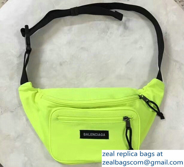 Balenciaga Nylon Canvas Belt Pack Bag Explorer Label Logo Fluo Green - Click Image to Close