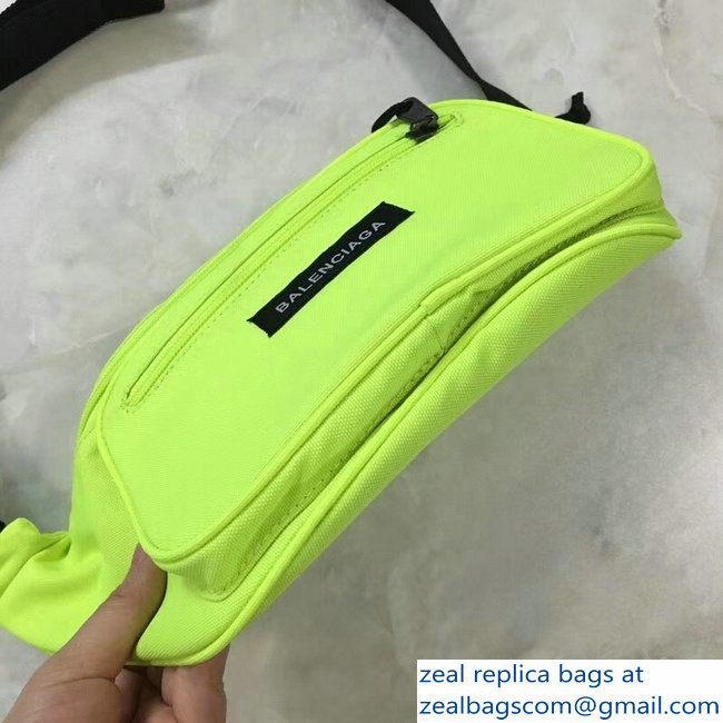 Balenciaga Nylon Canvas Belt Pack Bag Explorer Label Logo Fluo Green