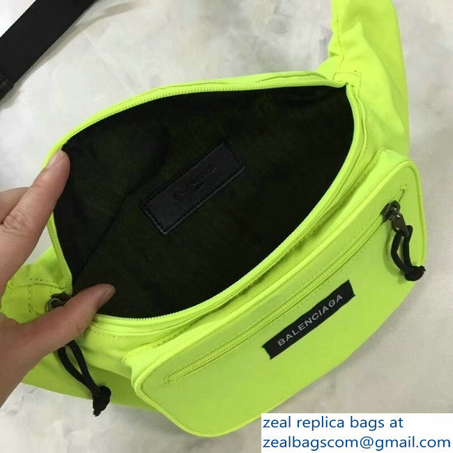 Balenciaga Nylon Canvas Belt Pack Bag Explorer Label Logo Fluo Green - Click Image to Close