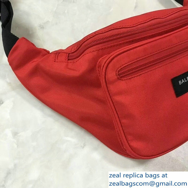 Balenciaga Nylon Canvas Belt Pack Bag Explorer Label Logo Red - Click Image to Close
