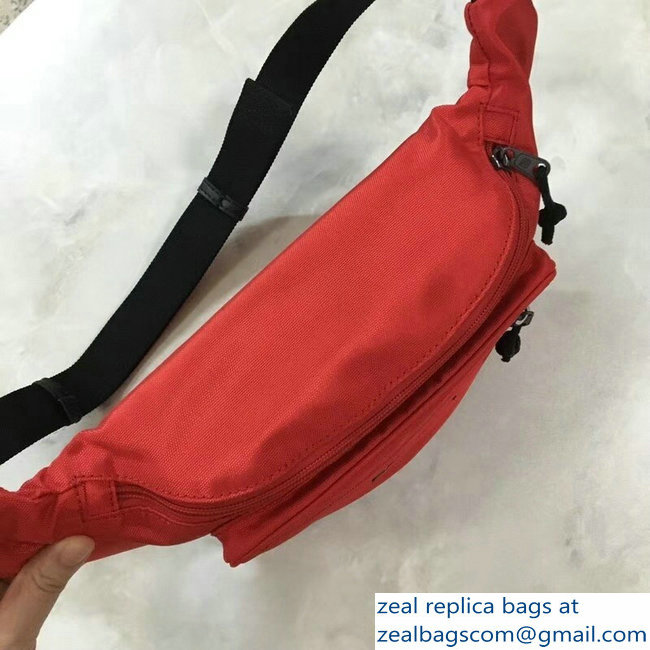 Balenciaga Nylon Canvas Belt Pack Bag Explorer Label Logo Red