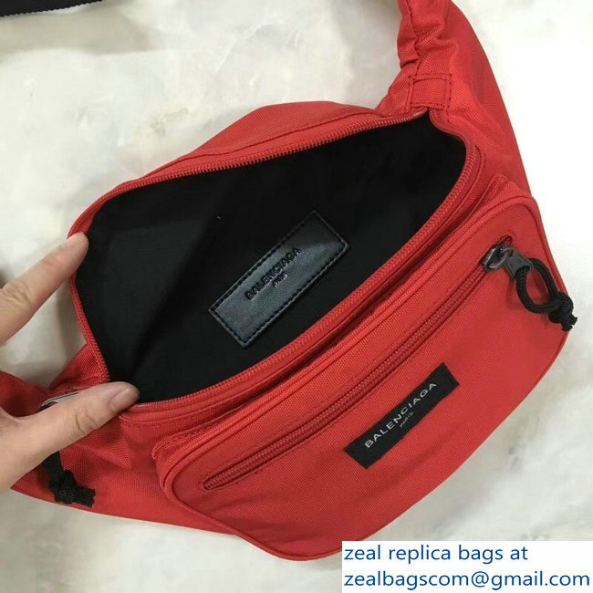 Balenciaga Nylon Canvas Belt Pack Bag Explorer Label Logo Red - Click Image to Close