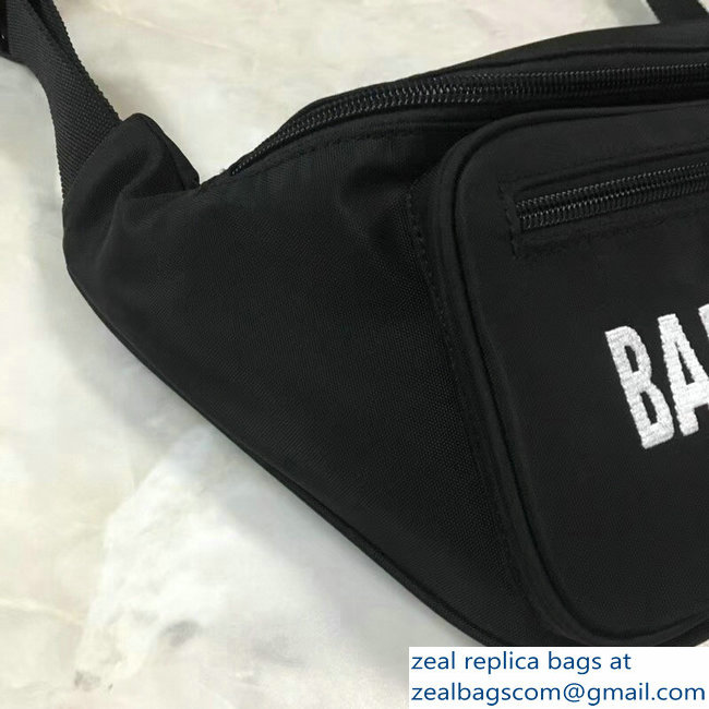 Balenciaga Nylon Canvas Belt Pack Bag Explorer Logo Black