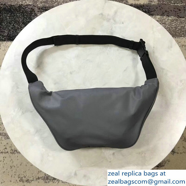 Balenciaga Nylon Canvas Belt Pack Bag Explorer Logo Gray