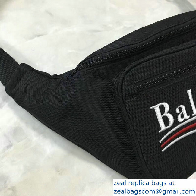 Balenciaga Nylon Canvas Belt Pack Bag Explorer Political Campain Logo Black