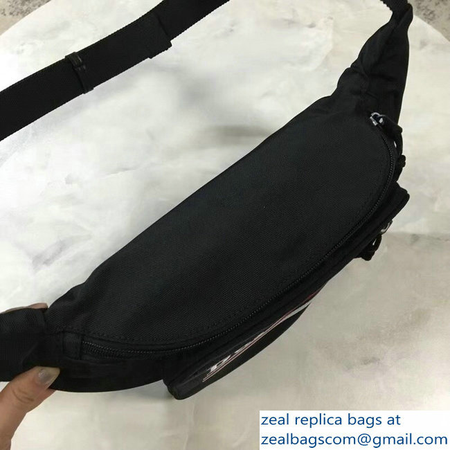 Balenciaga Nylon Canvas Belt Pack Bag Explorer Political Campain Logo Black