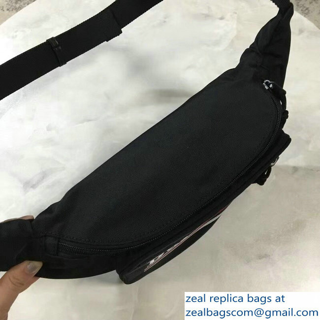 Balenciaga Nylon Canvas Belt Pack Bag Explorer Political Campain Logo Black - Click Image to Close