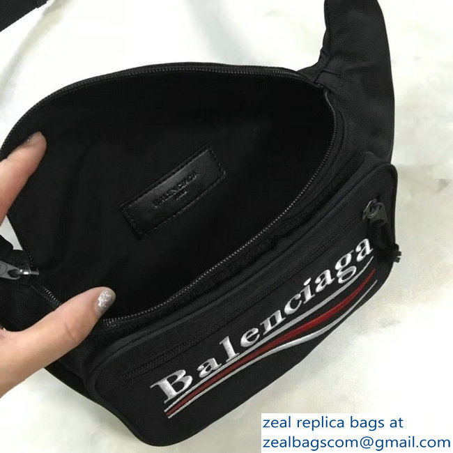 Balenciaga Nylon Canvas Belt Pack Bag Explorer Political Campain Logo Black - Click Image to Close