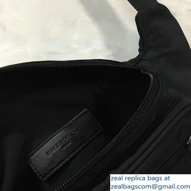 Balenciaga Nylon Canvas Belt Pack Bag Explorer Political Campain Logo Black - Click Image to Close