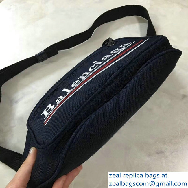 Balenciaga Nylon Canvas Belt Pack Bag Explorer Political Campain Logo Blue - Click Image to Close