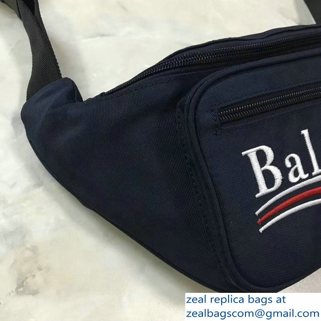 Balenciaga Nylon Canvas Belt Pack Bag Explorer Political Campain Logo Blue