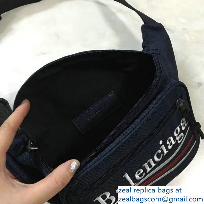 Balenciaga Nylon Canvas Belt Pack Bag Explorer Political Campain Logo Blue - Click Image to Close