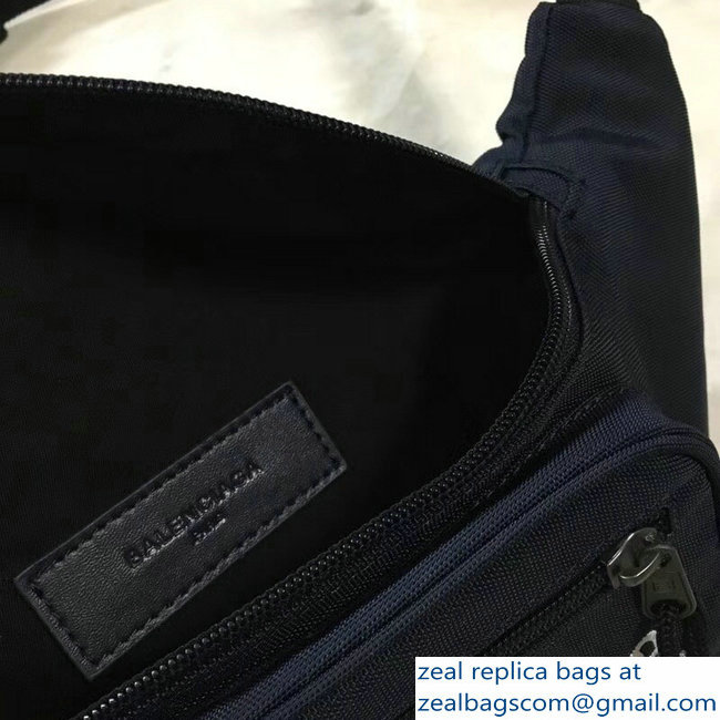 Balenciaga Nylon Canvas Belt Pack Bag Explorer Political Campain Logo Blue