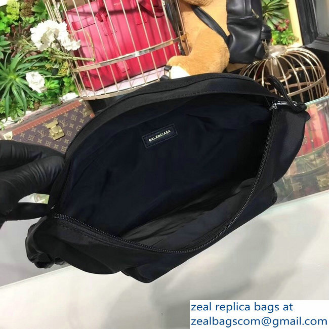 Balenciaga Nylon Canvas Belt Pack Bag Logo Black