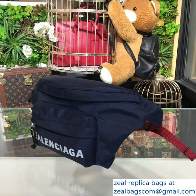 Balenciaga Nylon Canvas Belt Pack Bag Logo Blue