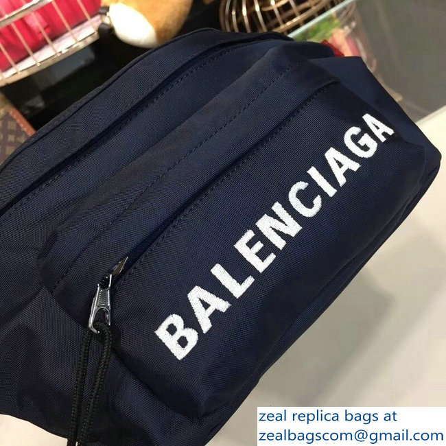 Balenciaga Nylon Canvas Belt Pack Bag Logo Blue