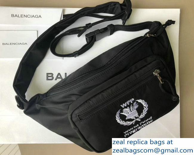 Balenciaga Nylon Canvas Belt Pack Bag Supports World Food Programme Black