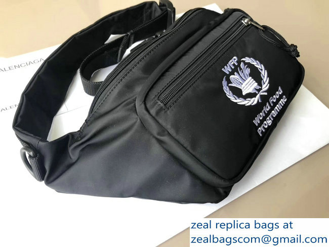 Balenciaga Nylon Canvas Belt Pack Bag Supports World Food Programme Black
