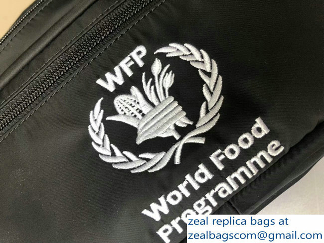 Balenciaga Nylon Canvas Belt Pack Bag Supports World Food Programme Black - Click Image to Close