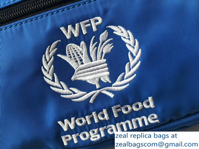 Balenciaga Nylon Canvas Belt Pack Bag Supports World Food Programme Blue - Click Image to Close