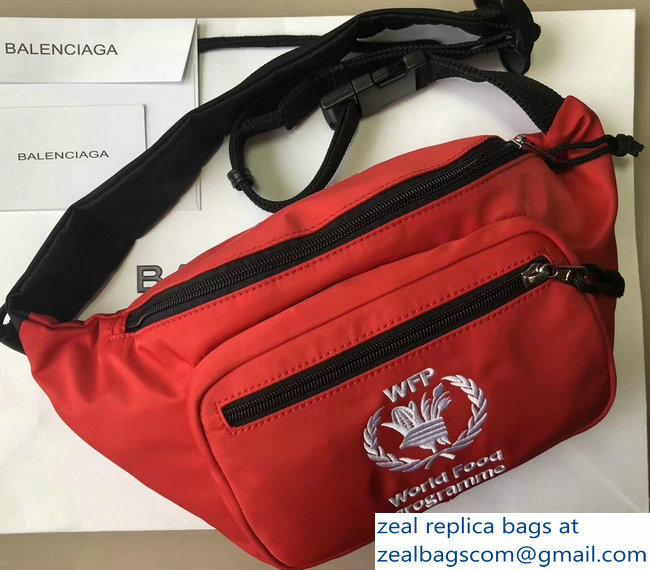 Balenciaga Nylon Canvas Belt Pack Bag Supports World Food Programme Red