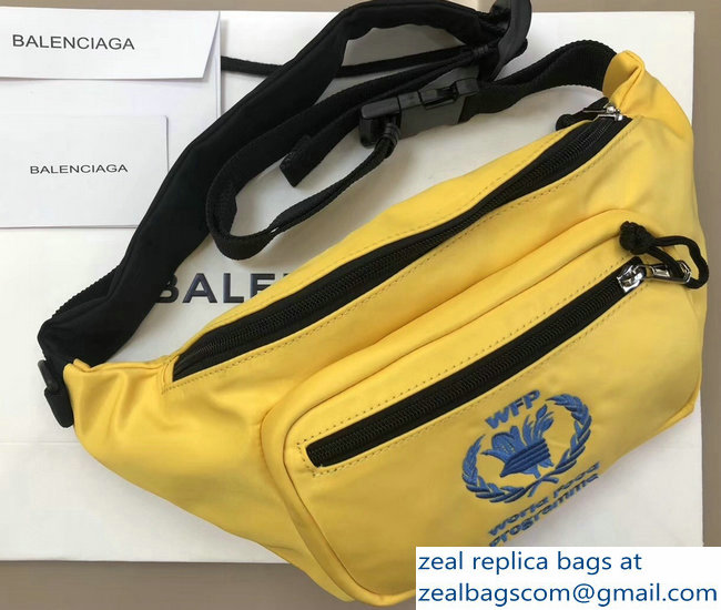 Balenciaga Nylon Canvas Belt Pack Bag Supports World Food Programme Yellow - Click Image to Close